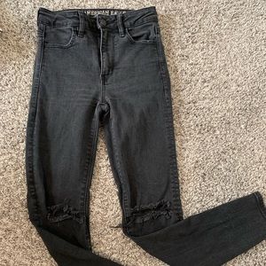 Black high waisted jeans